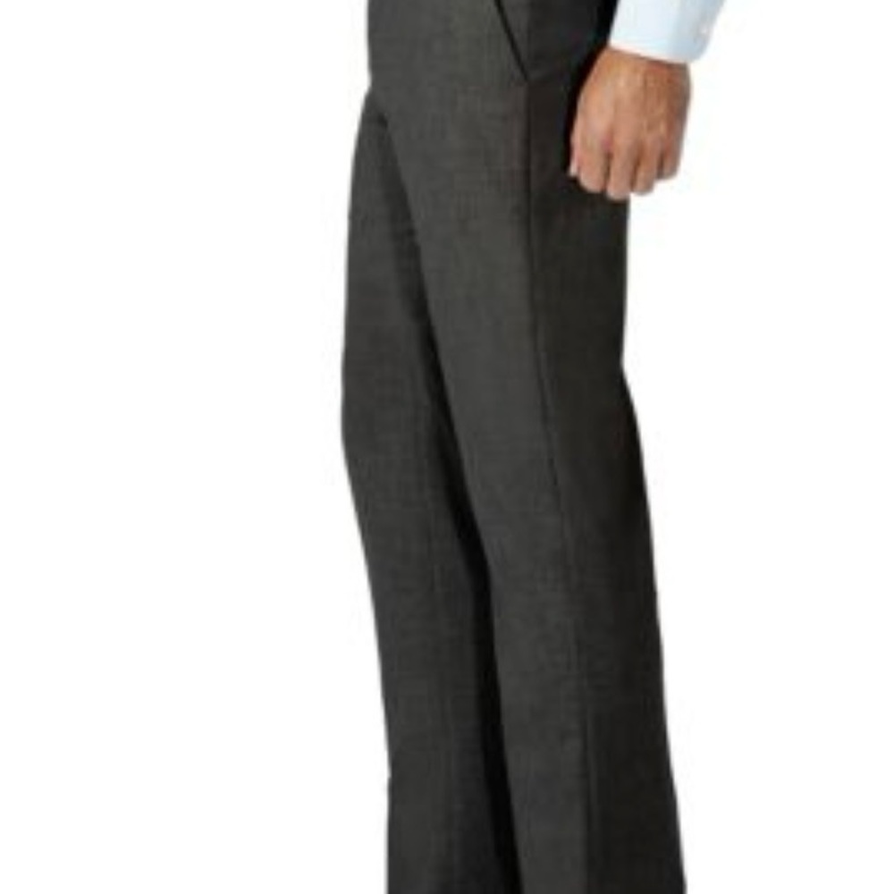 NWT Men’s J.M. Haggar 4-Way Stretch Dress Pants-Grid Charcoal Htr-Slim-36”x30” - Picture 7 of 8
